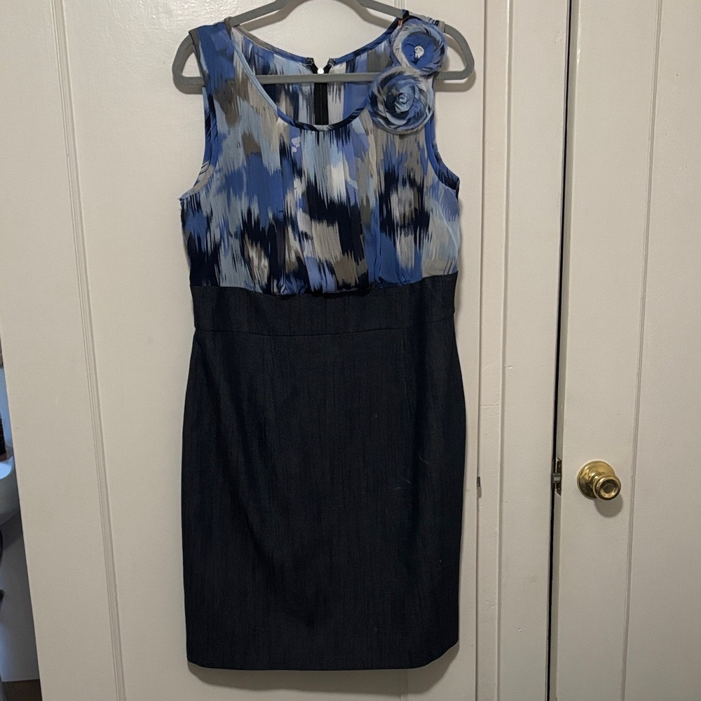 Blue and Black Sleeveless Dress EVENT READY SHOWER WEDDING GUEST PARTY GRADUATN.